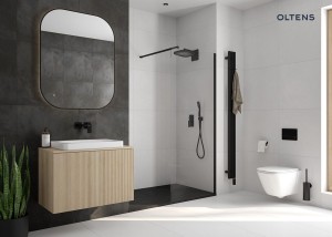 Zestaw Oltens Lun Rilla szafka podumywalkowa 80 cm z blatem dąb 68731060