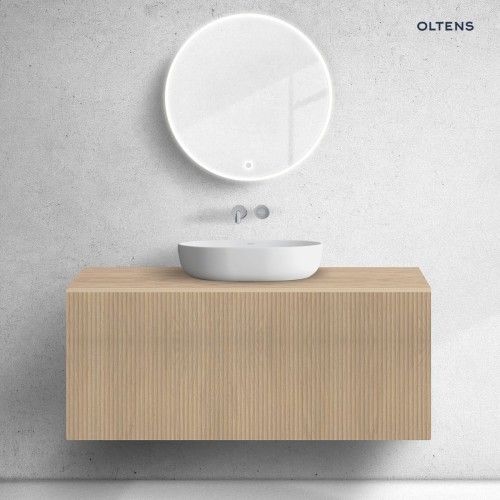 Zestaw Oltens Lun Rilla szafka podumywalkowa 120 cm z blatem dąb 68733060