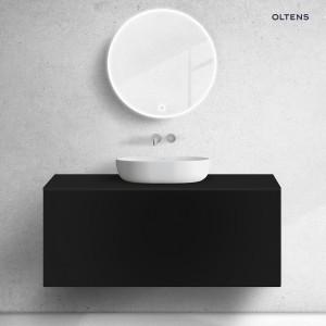 Zestaw Oltens Lun szafka podumywalkowa 120 cm z blatem czarny mat 68737300