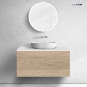 Zestaw Oltens Lun szafka podumywalkowa 100 cm z blatem dąb/biały mat  68744060