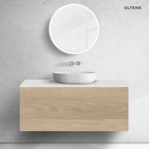 Zestaw Oltens Lun szafka podumywalkowa 120 cm z blatem dąb/biały mat 68745060