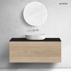 Zestaw Oltens Lun szafka podumywalkowa 120 cm z blatem dąb/czarny mat 68686060