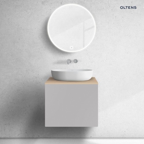Zestaw Oltens Lun szafka podumywalkowa 60 cm z blatem kaszmir/dąb 68691900