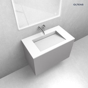 Zestaw Oltens Lun szafka podumywalkowa 80 cm z umywalką Stila LavaForm kaszmir/biały mat 68761900