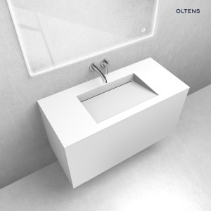 Zestaw Oltens Lun szafka podumywalkowa 100 cm z umywalką Stila LavaForm biały mat 68763000
