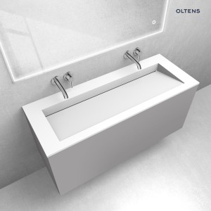 Zestaw Oltens Lun szafka podumywalkowa 120 cm z umywalką Stila LavaForm kaszmir/biały mat 68765900