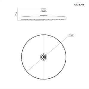 Oltens Alvo deszczownica 30 cm złoty połysk 37011800