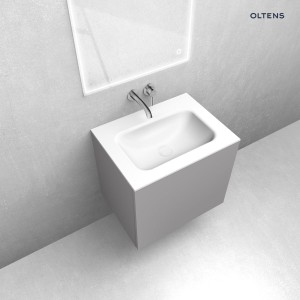 Zestaw Oltens Lun szafka podumywalkowa 60 cm z umywalką Kalla LavaForm kaszmir/biały mat 68781900