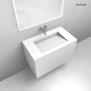 Zestaw Oltens Lun szafka podumywalkowa 80 cm z umywalką Stila LavaForm biały mat 68799000