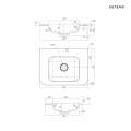 Oltens Hamnes umywalka 60x46,1 cm prostokątna meblowa PureSurface biały mat 40212900