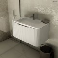 Oltens Hamnes umywalka 100x46,1 cm prostokątna meblowa PureSurface biały połysk 40214000