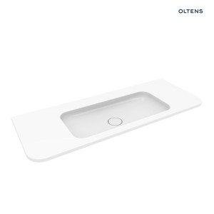 Oltens Hamnes umywalka 120x46,1 cm prostokątna meblowa PureSurface biały połysk 40215000