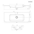 Oltens Hamnes umywalka 120x46,1 cm prostokątna meblowa PureSurface biały połysk 40215000