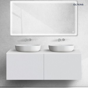 Oltens Lun Rilla szafka podumywalkowa 140 cm ryflowana biały mat 60039000