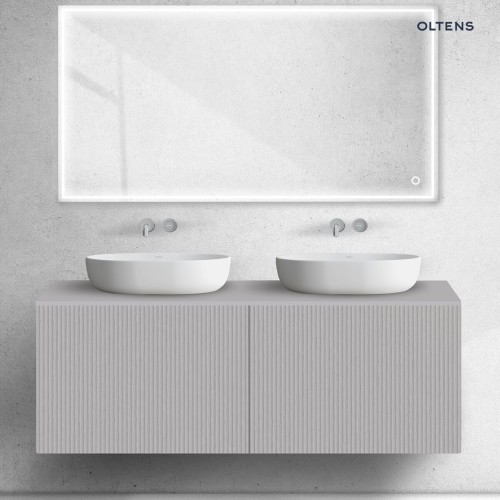 Oltens Lun Rilla szafka podumywalkowa 140 cm ryflowana kaszmir 60039900
