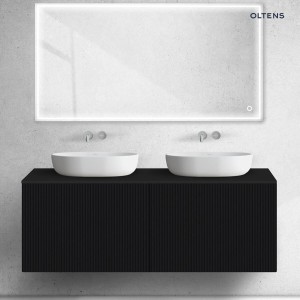 Oltens Lun Rilla szafka podumywalkowa 140 cm ryflowana czarny mat 60039300