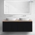 Oltens Lun Rilla szafka podumywalkowa 140 cm ryflowana czarny mat 60039300