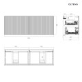 Oltens Lun Rilla szafka podumywalkowa 140 cm ryflowana czarny mat 60039300