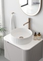 Oltens Hamnes Rila umywalka 40x40 cm nablatowa okrągła z powłoką SmartClean biała 40829000