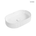 Oltens Hamnes Rila umywalka 51x32 cm nablatowa owalna biała 40331000