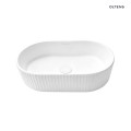 Oltens Hamnes Rila umywalka 51x32 cm nablatowa owalna biała 40331000