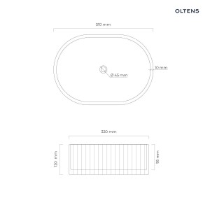 Oltens Hamnes Rila umywalka 51x32 cm nablatowa owalna z powłoką SmartClean biała 40831000