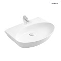 Oltens Luma umywalka 59,5x44 cm owalna ścienna z powłoką SmartClean biała 41508000