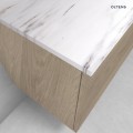 Zestaw Oltens Lun Rilla szafka podumywalkowa 80 cm wisząca z blatem Tera dąb/jasny marmur 68699060