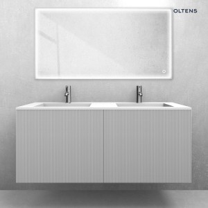 Zestaw Oltens Lun Rilla szafka podumywalkowa 120 cm z umywalką Stila LavaForm biały mat 68757000