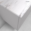 Zestaw Oltens Lun Rilla szafka podumywalkowa 100 cm wisząca z blatem Tera kaszmir/jasny marmur 68700900