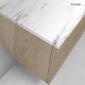 Zestaw Oltens Lun Rilla szafka podumywalkowa 100 cm wisząca z blatem Tera dąb/jasny marmur 68700060