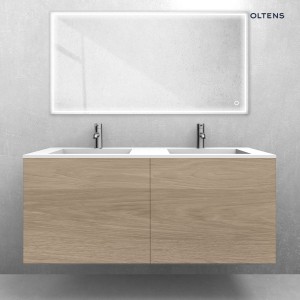Zestaw Oltens Lun szafka podumywalkowa 120 cm z umywalką Stila LavaForm dąb/biały mat 68767060