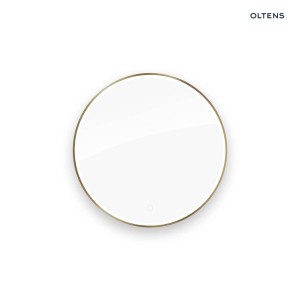 Oltens Nordlis lustro 80 cm okrągłe z oświetleniem z przodu z matą grzewczą mosiądz szczotkowany 64101510