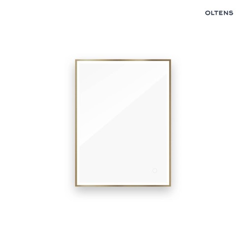 Oltens Nordlis lustro 60x80 cm prostokątne z oświetleniem z przodu z matą grzewczą mosiądz szczotkowany 64105510