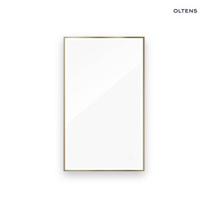 Oltens Nordlis lustro 60x100 cm prostokątne z oświetleniem z przodu z matą grzewczą mosiądz szczotkowany 64106510