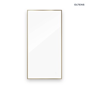 Oltens Nordlis lustro 60x120 cm prostokątne z oświetleniem z przodu z matą grzewczą mosiądz szczotkowany 64107510