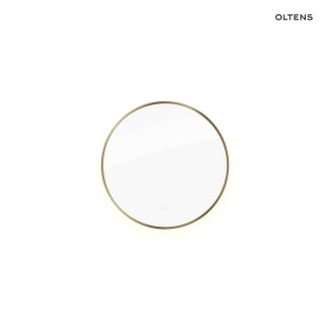 Oltens Nordlis lustro 60 cm okrągłe z oświetleniem od tyłu z matą grzewczą mosiądz szczotkowany 64108510