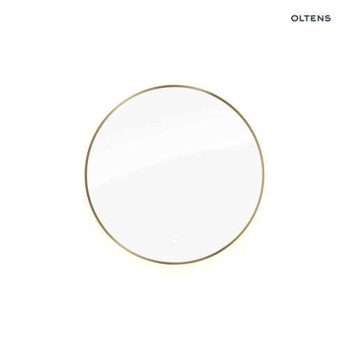 Oltens Nordlis lustro 80 cm okrągłe z oświetleniem od tyłu z matą grzewczą mosiądz szczotkowany 64109510