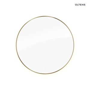 Oltens Nordlis lustro 100 cm okrągłe z oświetleniem od tyłu z matą grzewczą mosiądz szczotkowany 64110510