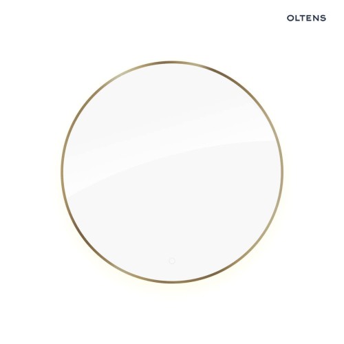 Oltens Nordlis lustro 100 cm okrągłe z oświetleniem od tyłu z matą grzewczą mosiądz szczotkowany 64110510