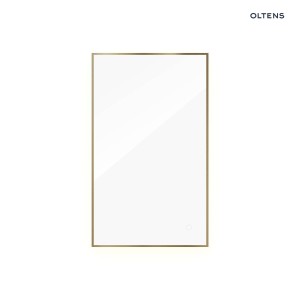 Oltens Nordlis lustro 60x100 cm prostokątne z oświetleniem od tyłu z matą grzewczą mosiądz szczotkowany 64111510