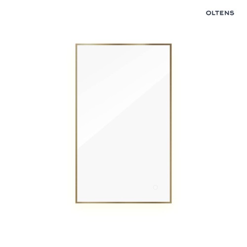Oltens Nordlis lustro 60x100 cm prostokątne z oświetleniem od tyłu z matą grzewczą mosiądz szczotkowany 64111510