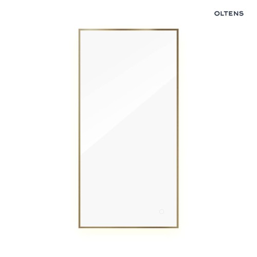 Oltens Nordlis lustro 60x120 cm prostokątne z oświetleniem od tyłu z matą grzewczą mosiądz szczotkowany 64112510