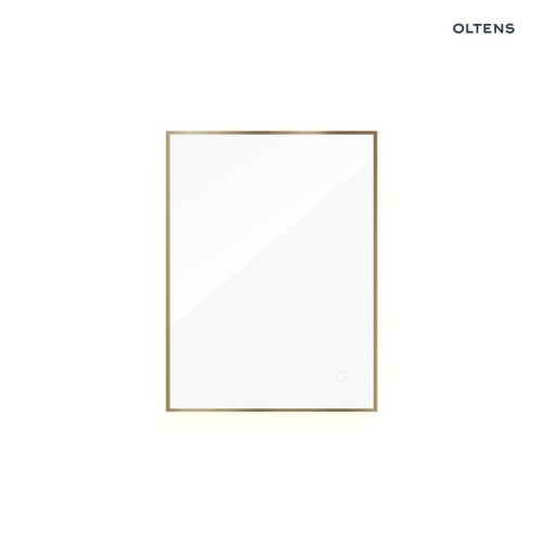 Oltens Nordlis lustro 60x80 cm prostokątne z oświetleniem od tyłu z matą grzewczą mosiądz szczotkowany 64115510