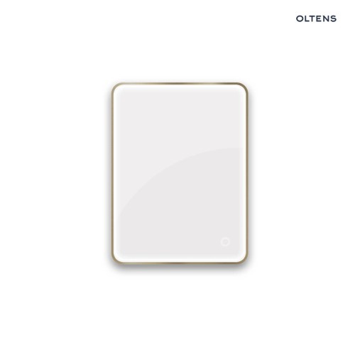 Oltens Nordlis lustro 60x80 cm prostokątne z oświetleniem z przodu z matą grzewczą mosiądz szczotkowany 64116510