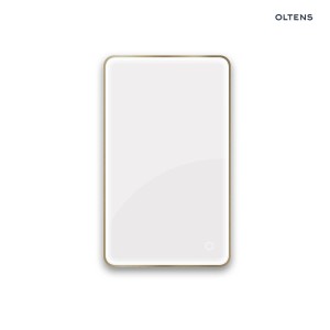 Oltens Nordlis lustro 60x100 cm prostokątne z oświetleniem z przodu z matą grzewczą mosiądz szczotkowany 64117510