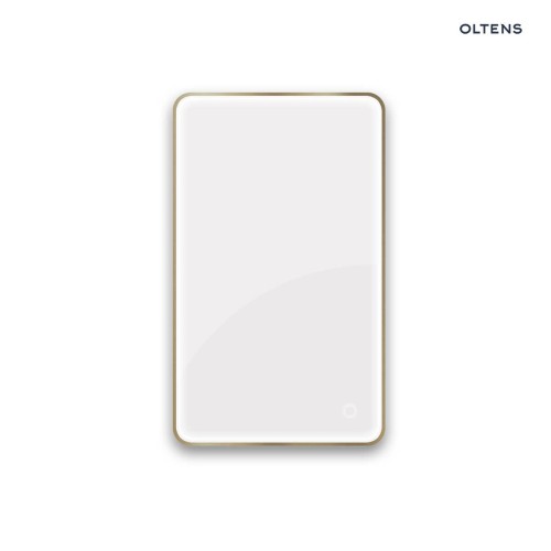 Oltens Nordlis lustro 60x100 cm prostokątne z oświetleniem z przodu z matą grzewczą mosiądz szczotkowany 64117510