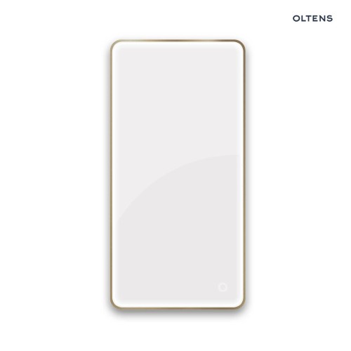 Oltens Nordlis lustro 60x120 cm prostokątne z oświetleniem z przodu z matą grzewczą mosiądz szczotkowany 64118510