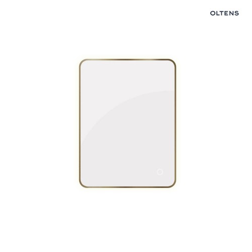 Oltens Nordlis lustro 60x80 cm prostokątne z oświetleniem od tyłu z matą grzewczą mosiądz szczotkowany 64119510