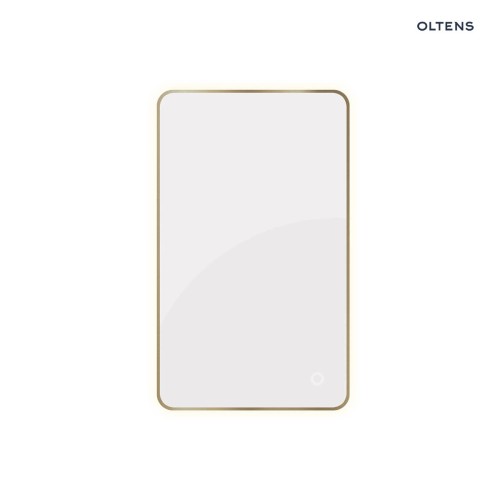 Oltens Nordlis lustro 60x100 cm prostokątne z oświetleniem od tyłu z matą grzewczą mosiądz szczotkowany 64120510